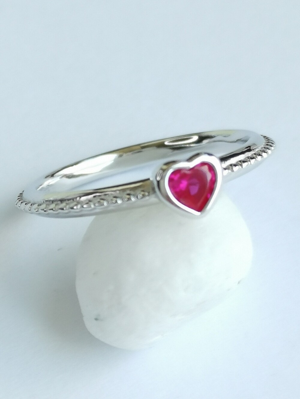 Sterling silver Heart Cut Rubellite ring size 7 🆕